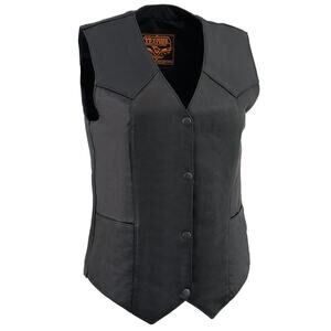 NWT Milwaukee Leathers MLL4545 Black leather Classic 4 snap vest